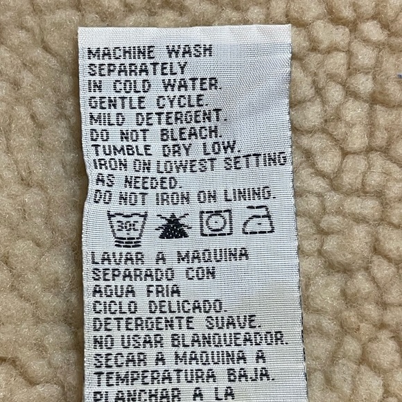 VINTAGE WRANGLER HERO FAUX SHERPA TAN LINED INSULATED VEST SZ LG EUC - Picture 9 of 12